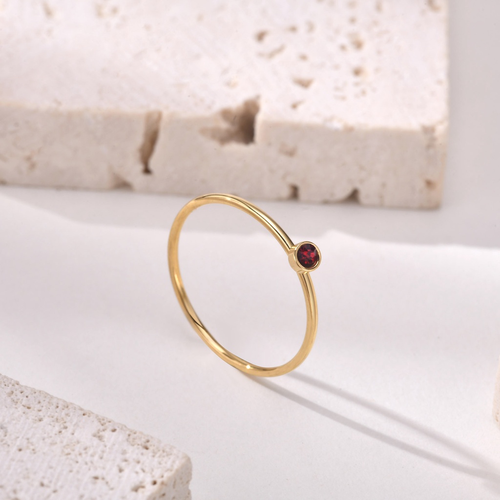 Vnox Nhẫn Mạ Vàng 18k Đính Đá zircon 1mm Thời Trang