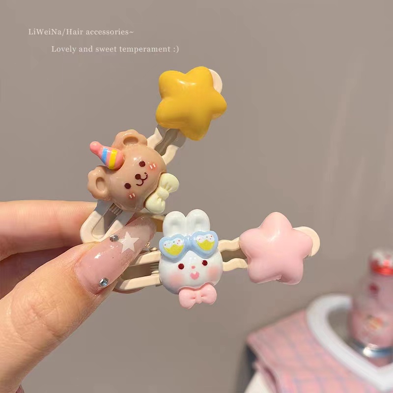 Hoạt Hình Kẹp Tóc Hình Gấu Dễ Thương Cho Bé Gái