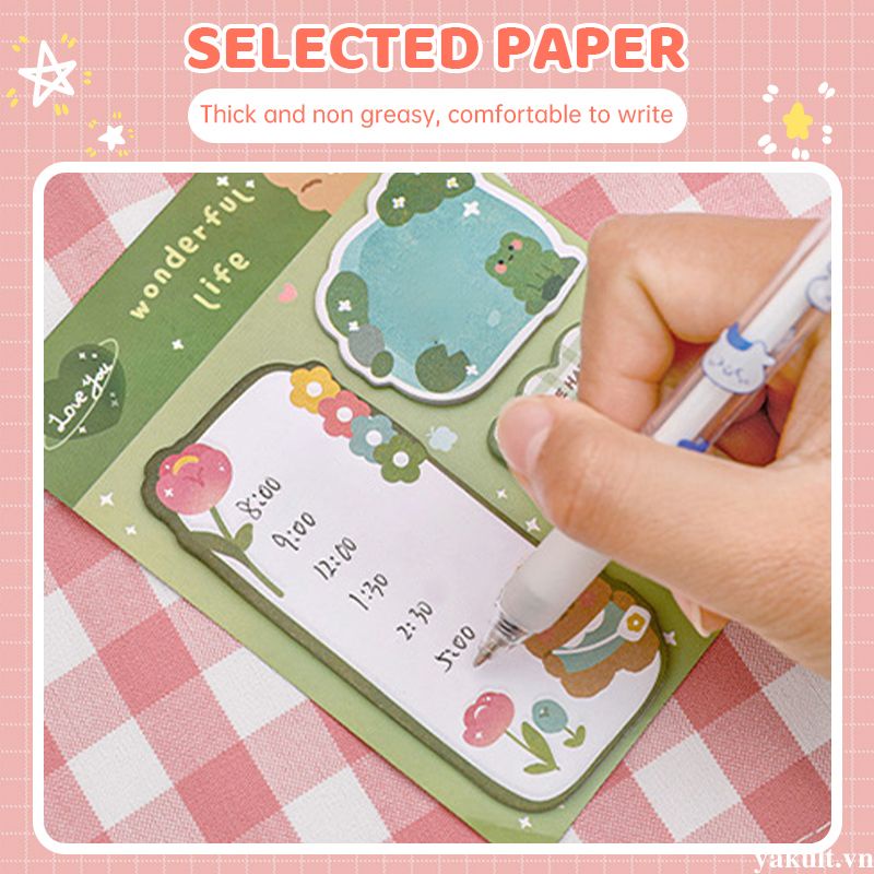 🎀 yakult 🎀Tập Giấy Ghi Chú Họa Tiết Động Vật Hoạt Hình Đáng Yêu