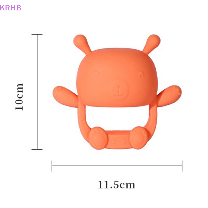 Găng Tay silicone Hình Gấu krhb Chống Sưng Tay ​Đồ Chơi Gậy Chống Bẹp Đầu Mọc Răng Cho Bé Mới