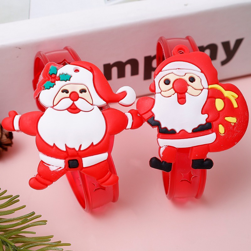 Vòng Đeo Tay Đèn led / Vòng Tay silicone Hình Ông Già Noel Sáng Tạo Làm Quà Tặng / Giáng Sinh Cho Trẻ Em