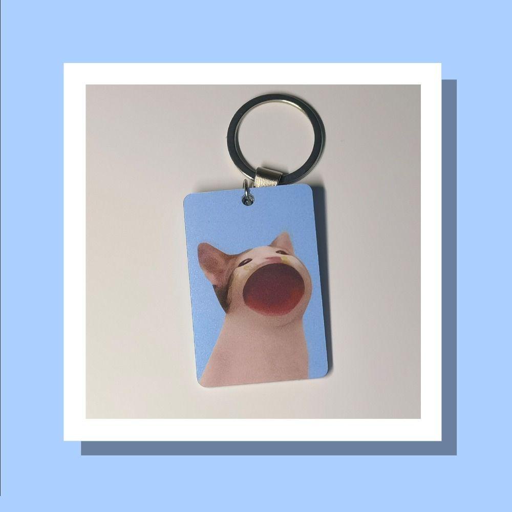 Shanhai popcat Tag Móc Khóa Hình Mèo grating pop Bằng acrylic Tinh Tế Vui Nhộn