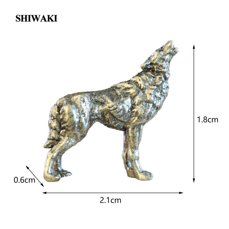 Đồ trang trí Chó Sói mini Bằng Hợp Kim Đồng Trang Trí Phòng Ăn