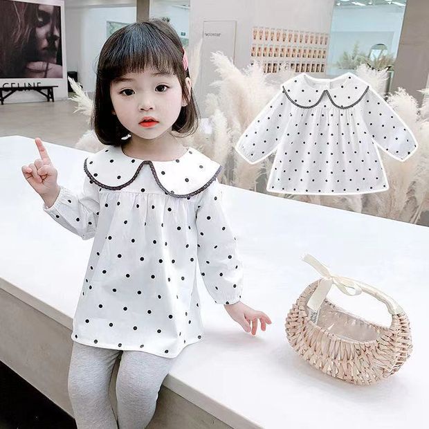 Áo Thun Tay Dài Màu Trắng Bằng Chất Liệu cotton Dùng Cho Bé Gái