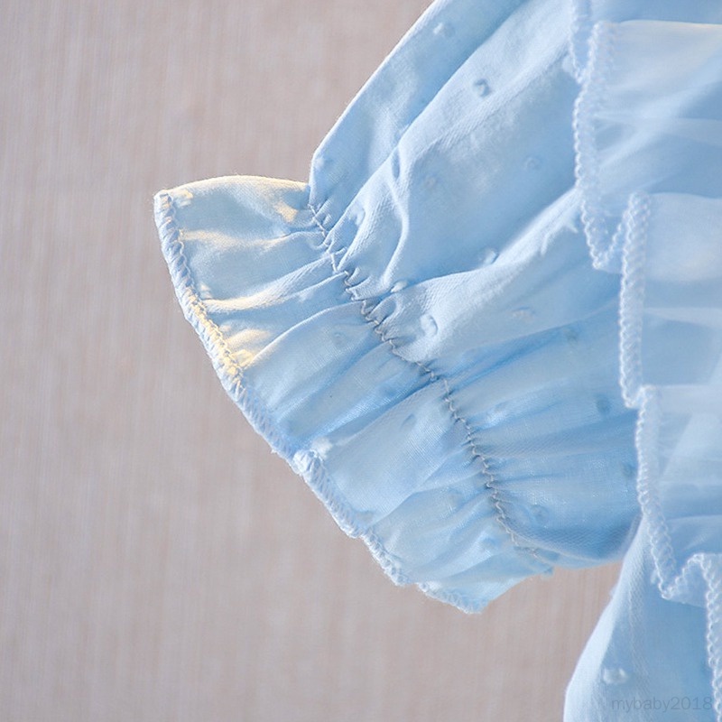 Đầm Công Chúa Tay Ngắn Phồng Chất Liệu cotton Thời Trang Xinh Xắn Cho Bé Gái