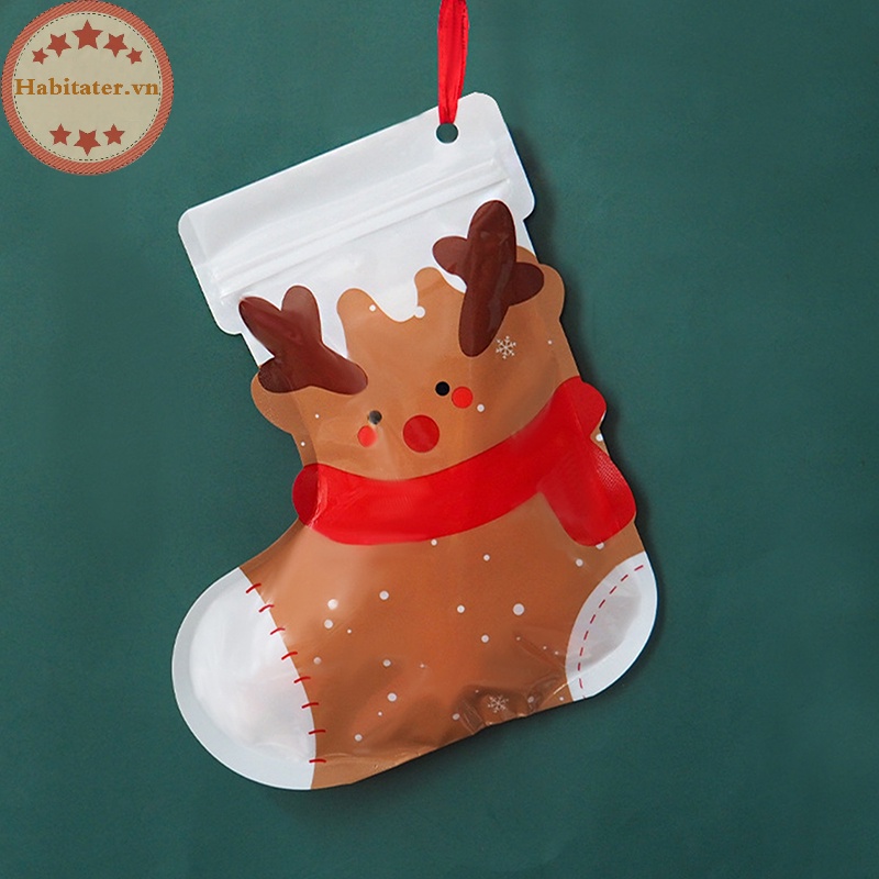 Set 10 Túi Nhựa Đựng Quà Giáng Sinh Dễ Thương