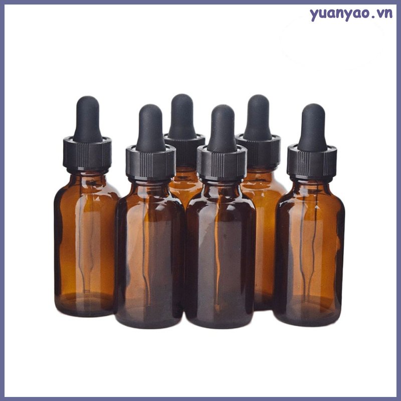 Bộ 5 Bình Thủy Tinh Nhỏ Giọt Đựng Tinh Dầu Mẫu Thử 30ml yuanyao