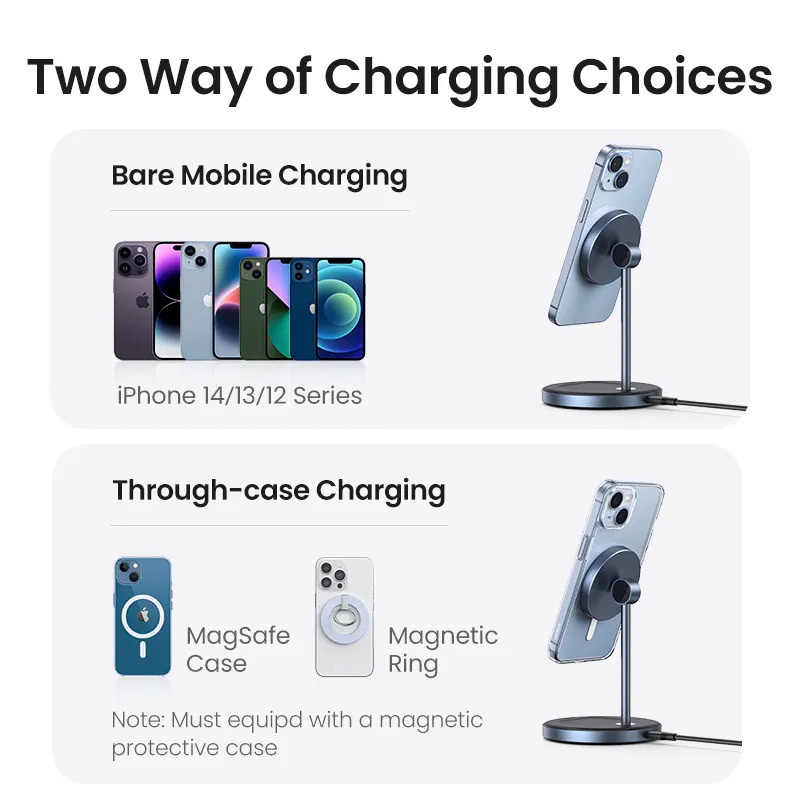 Đế Sạc Nhanh Không Dây 2 Trong 1 Có Nam Châm Cho iphone 15 14 pro max / iphone 13 / airpods 20w