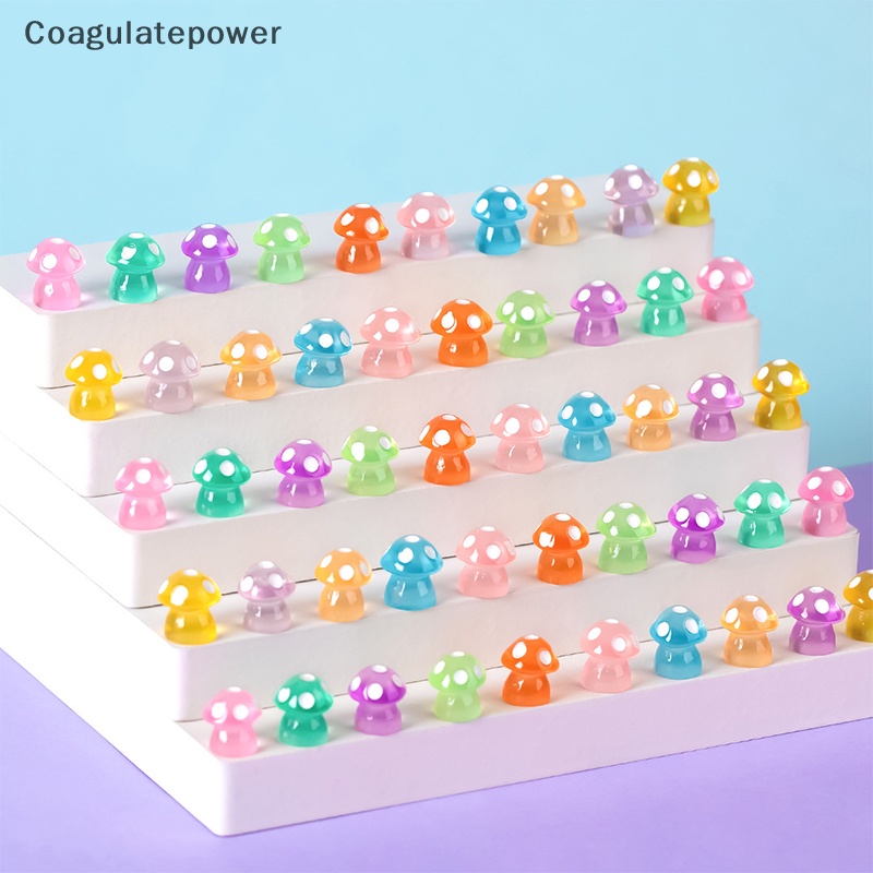 Bộ 10 Tượng Nấm Phát Sáng Nhiều Màu Trang Trí Sân Vườn