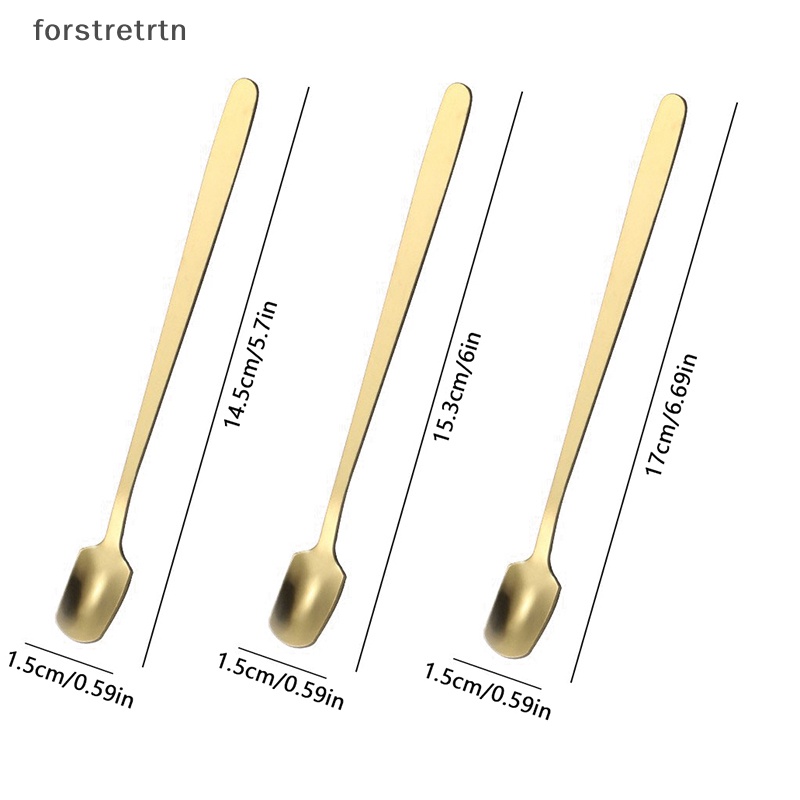 Forstretn 1 Muỗng Cà Phê & Trà Tráng Miệng Cán Dài Bằng Thép Không Gỉ