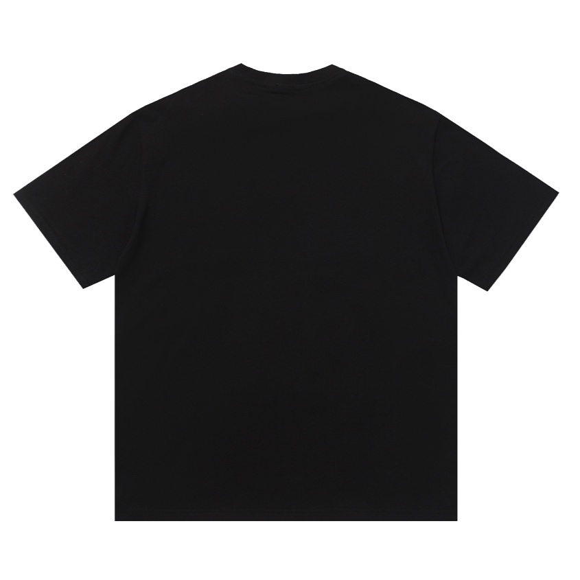 Áo Thun cotton Ngắn Tay Thêu logo Phối Màu Tương Phản Thời Trang Mùa Hè Cho Nam Và Nữ