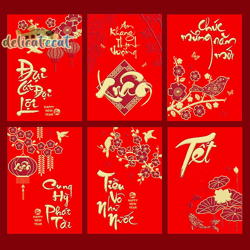 Bao Lì Xì Đỏ Đóng Gói Quà Năm Mới Hình Rồng Trung Hoa