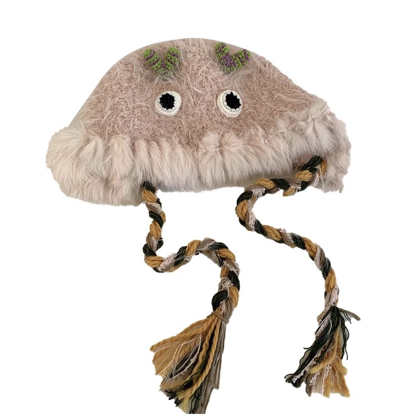 Mũ Len Hình Quái Vật Hoạt Hình Đáng Yêu Giữ Ấm Mùa Thu Đông