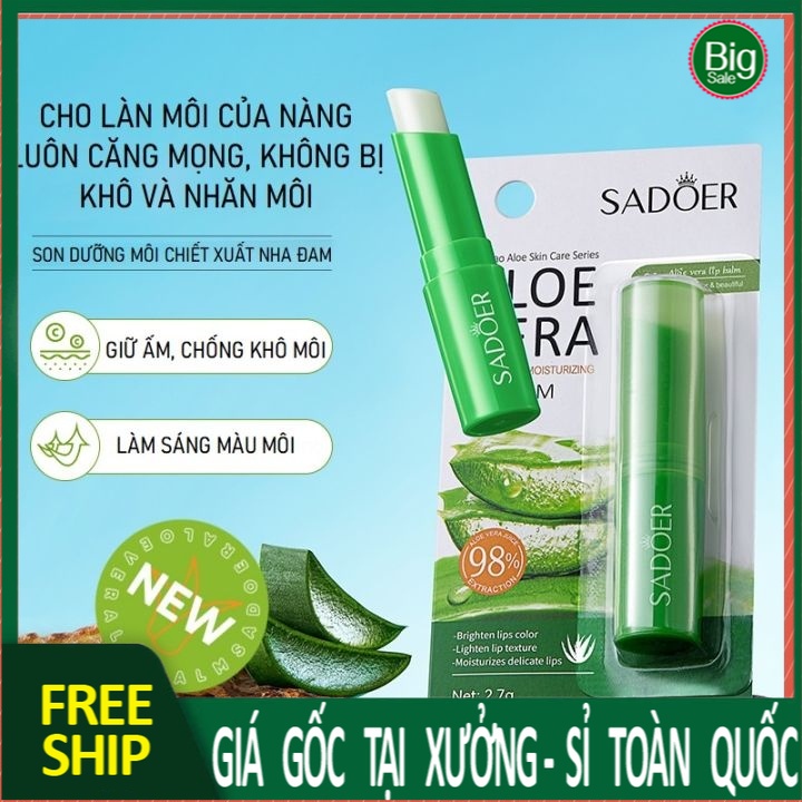 Son Dưỡng Môi Lip balm SADOER ALOE VERA, Giúp Chăm Sóc Đôi Môi Mềm, Căng Mọng Và Đàn Hồi Lyyoga S14