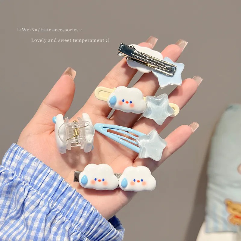 Kẹp tóc mái Kẹp Tóc Hình Đám Mây / Ngôi Sao / Đám Mây Màu Hồng Dễ Thương