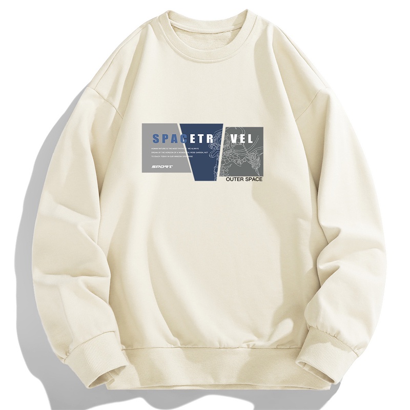 Áo Thun Tay Dài Cổ Tròn Dáng Rộng In Hình Thời Trang Mùa Thu Cho Nam