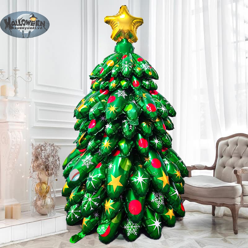 Bong Bóng Lá Nhôm Chủ Đề Giáng Sinh Năm Mới 2024 Trang Trí Tiệc