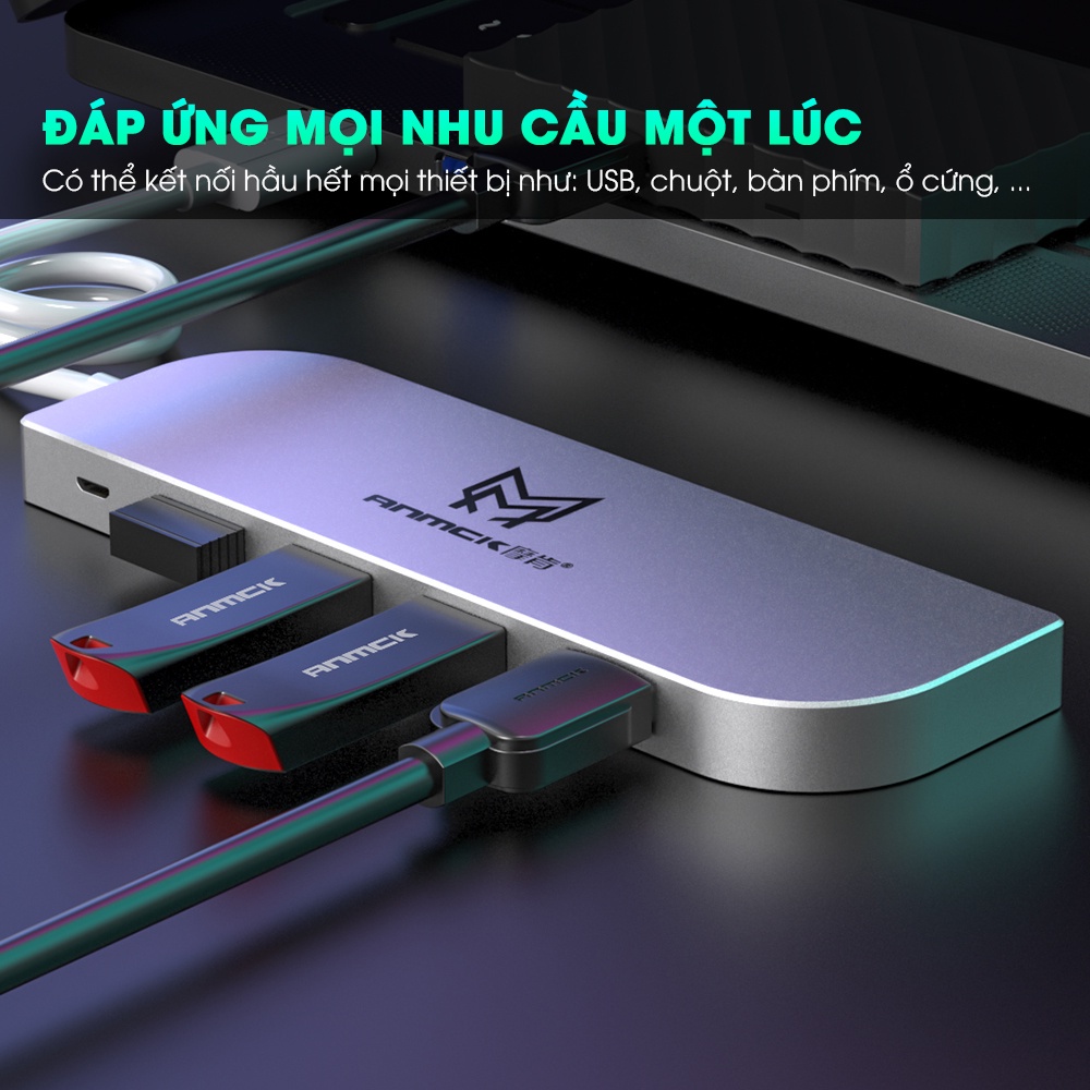 HUB USB 4 cổng SIDOTECH K89 dây dài 1m bộ chia chuyển đổi 4 port mở rộng kết nối tốc độ cao dành cho máy tính laptop