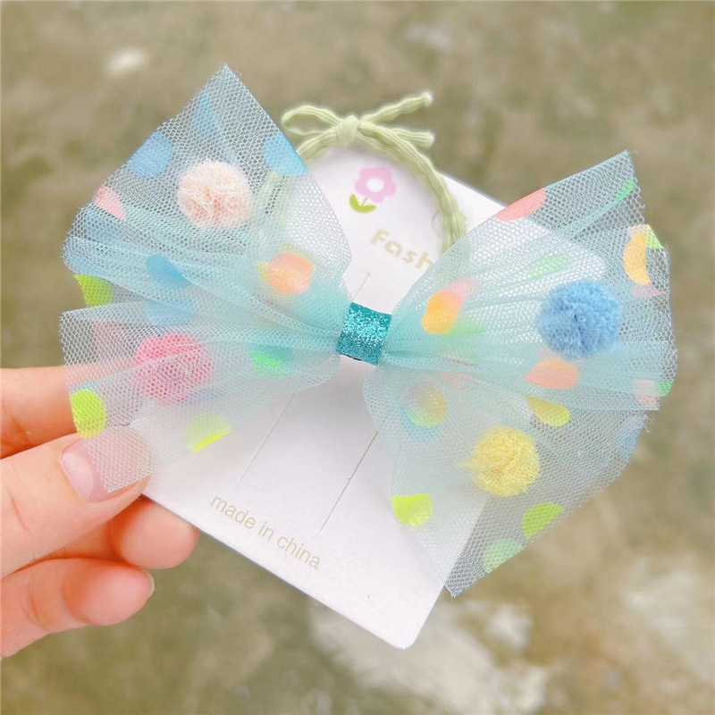 Kẹp Tóc Lưới Co Giãn Thêu Họa Tiết Xinh Xắn Cho Bé Gái