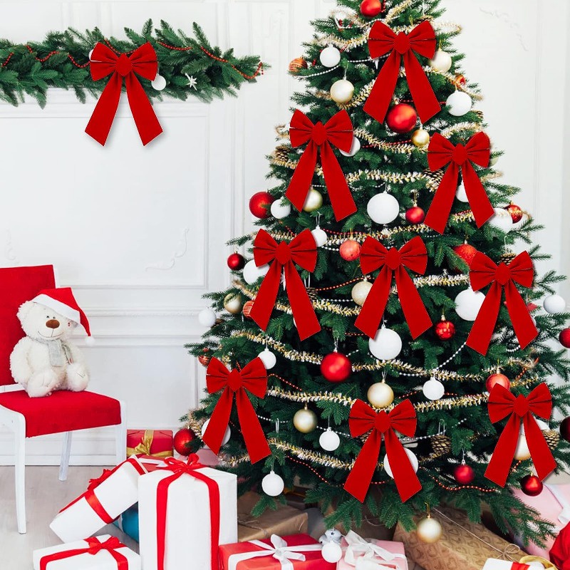 Nơ Nhung Đỏ Lớn Trang Trí Giáng Sinh / Tiệc Giáng Sinh / Lễ Tình Nhân / Năm Mới