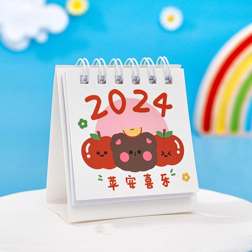 Lịch Để Bàn 2024 mini Họa Tiết Trái Cây Hoạt Hình Dễ Thương