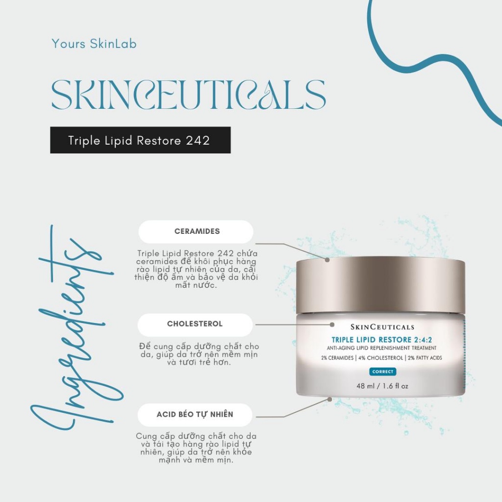 Skinceuticals Triple Lipid Restore 2:4:2 - Kem dưỡng ẩm phục hồi, chống lão hoá da 120ml