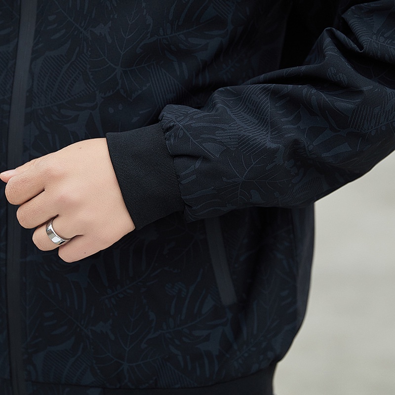 Áo Khoác Cổ Đứng Tay Dài Màu Trơn Dáng Rộng Thoáng Khí Chống Thấm Nước Thời Trang Cho Nam