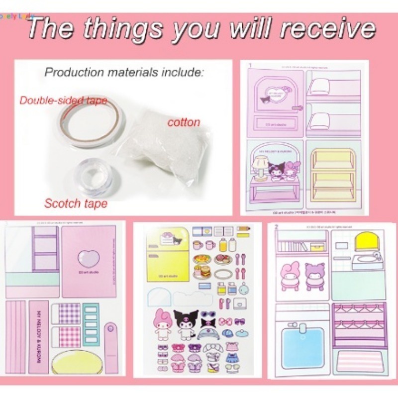 Sách Hoạt Hình kuromi melody Dễ Thương Cho Bé diy