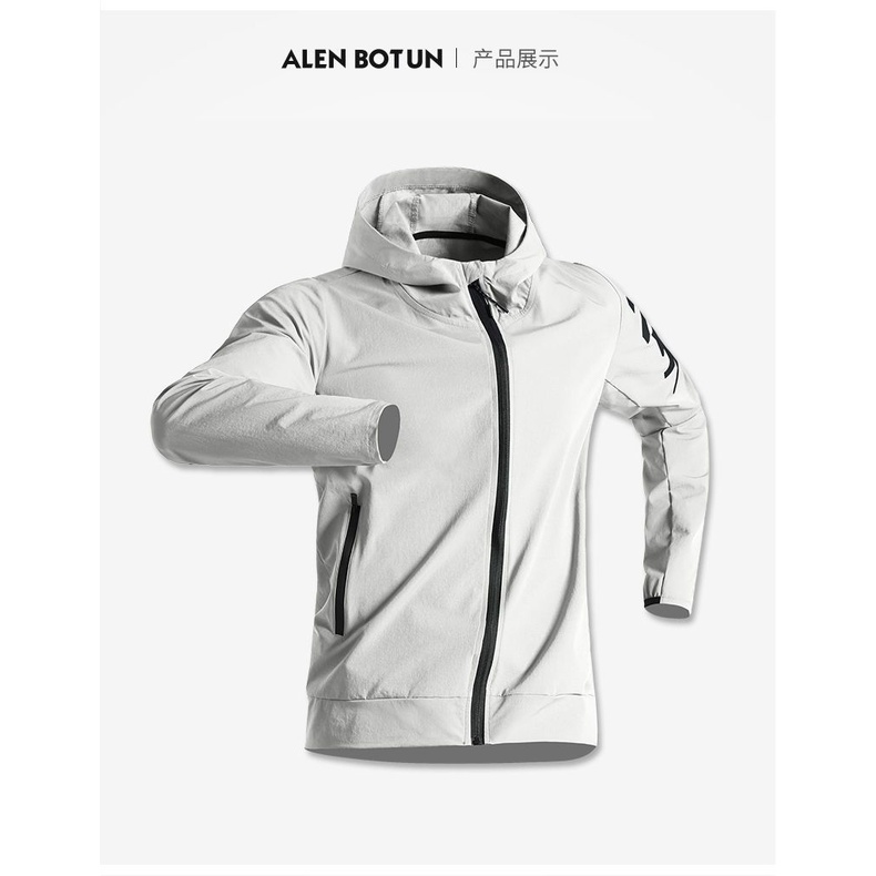 Áo Khoác Gió Thể Thao Có Mũ Trùm Và Khóa Kéo Khô Nhanh Phong Cách Mới Mùa Thu Cho Nam