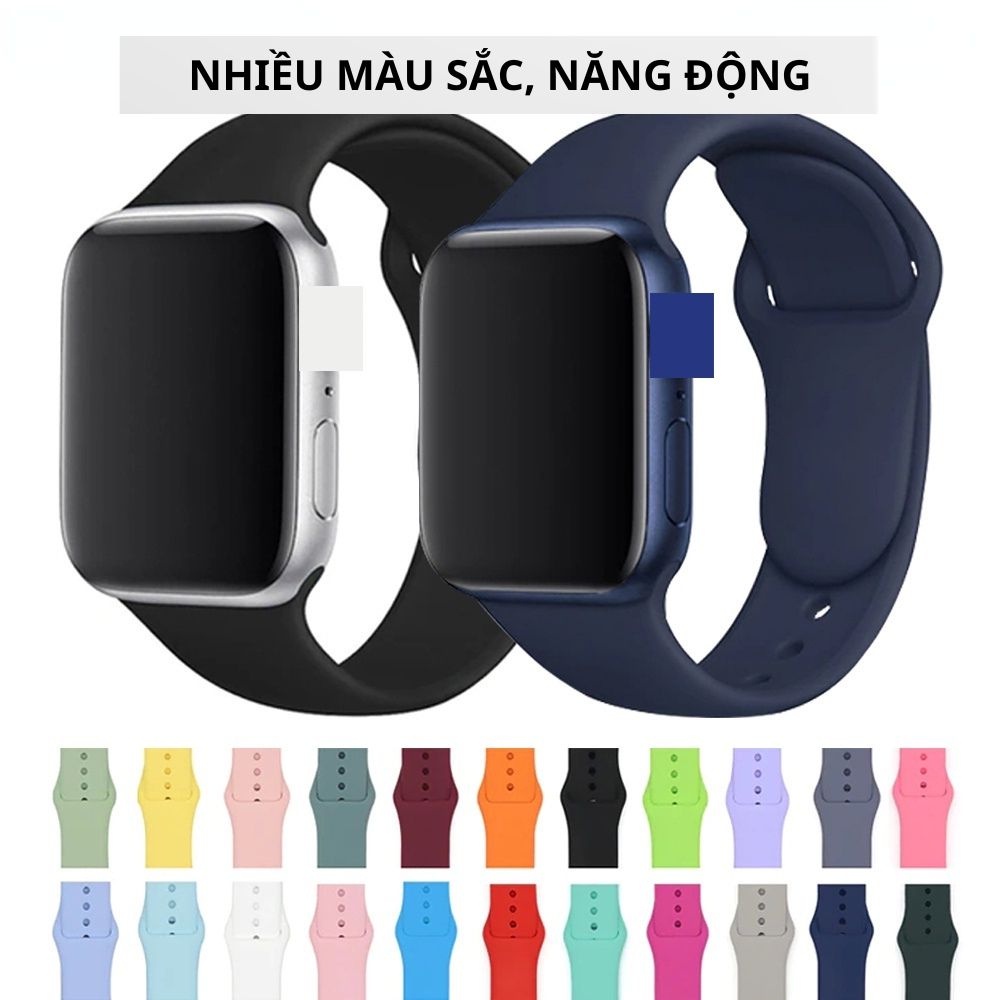 Dây Silicone  dành cho Đồng Hồ Thông Minh iwatch series 1/2/3/4/5/6/7/8 Size 38/40/41/42/44/45mm MIZADO