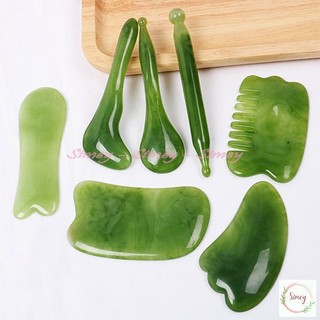 Bộ ngọc massage mặt 7 món, bộ ngọc cạo gió, ấn huyệt dưỡng sinh cao cấp