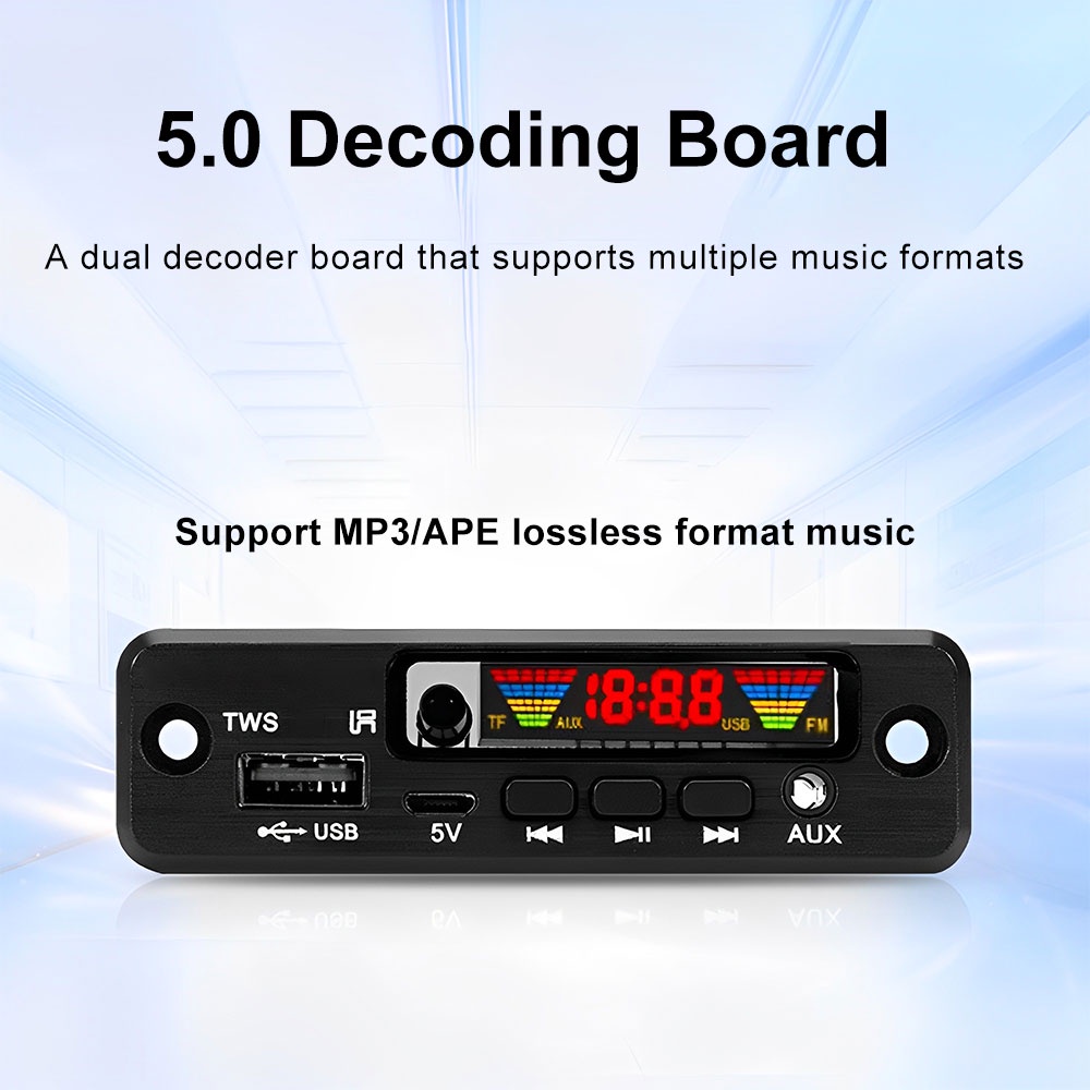 DIYMORE Bảng Mạch Giải Mã Âm Thanh mp3 bluetooth 5.0 Hỗ Trợ aux fm usb