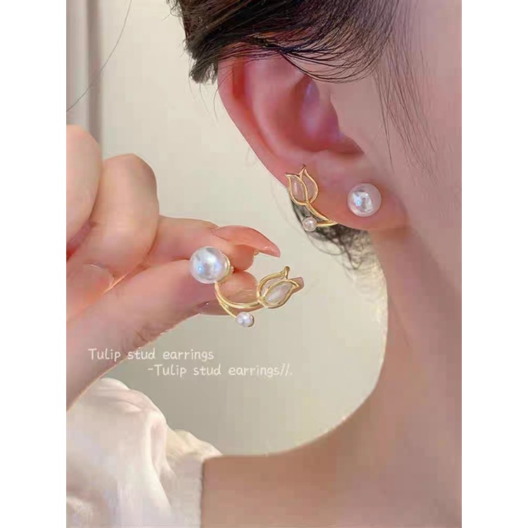 Bông Tai Mạ Bạc 925 Cao Cấp Hình Hoa Bướm Phong Cách Hàn Quốc Mới