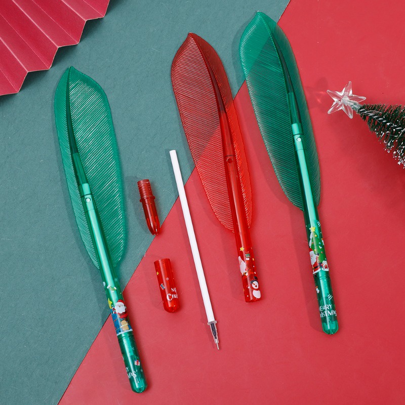 Bút Kí Tên Màu Đen Hình Cây Thông Noel / Lông Vũ Hoạt Hình Khô Nhanh Dùng Trong Trường Học / Văn Phòng Phẩm