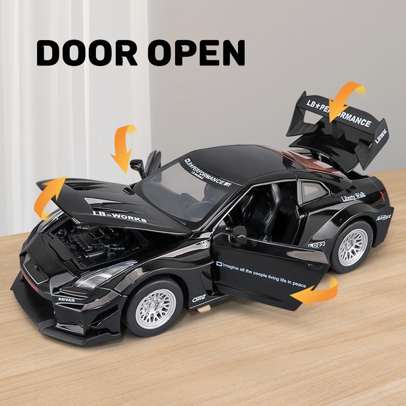 Mô Hình Xe Hơi Nissan GTR CSR2 Bằng Hợp Kim Tỉ Lệ 1: 32 tặng ô tô