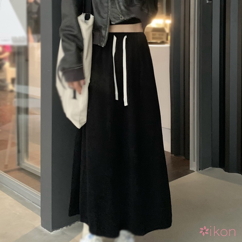 Chân Váy Dài Lưng Cao Co Giãn Màu Sắc Đơn Giản Dành Cho Nữ