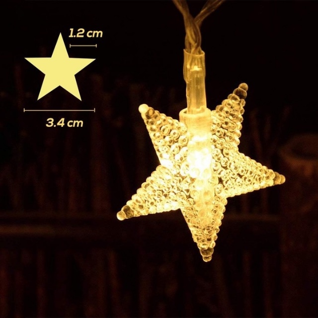 Dây Đèn led 40 Bóng Hình Ngôi Sao Trang Trí Tiệc