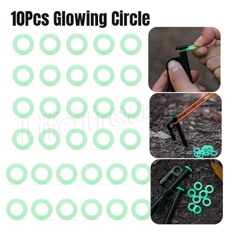 Set 10 Vòng silicone Dạ Quang Hình Chữ o Đa Năng Gắn Lều Trại