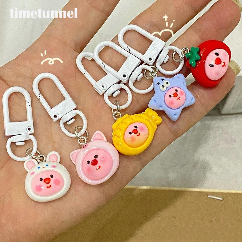 Móc Khóa Hình Vòng Lặp Nhỏ Màu Hồng Dễ Thương Dùng Làm Quà Tặng Cho Bạn Gái / Balo