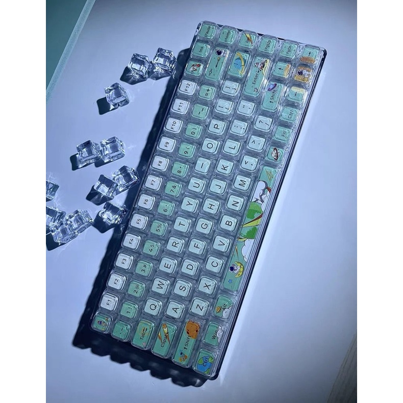 Keycap phi hành gia, keycaps 84 phím, XDA cao 9,5mm, nhuộm thăng hoa PBT, thích hợp cho bàn phím phím 87/68/84/104/108