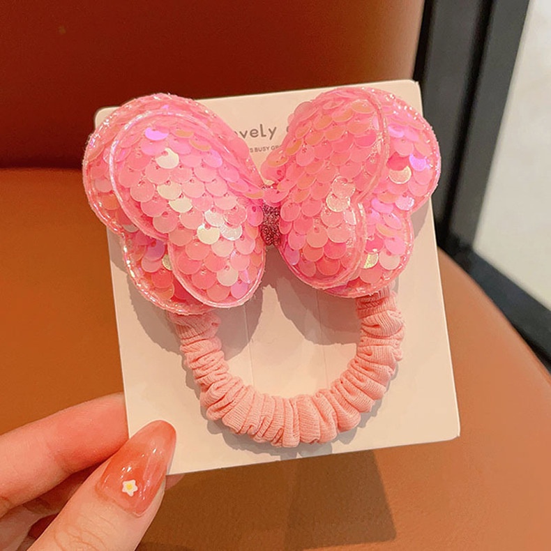 Cột tóc nơ bướm 2 lớp lấp lánh dành cho bé CT08