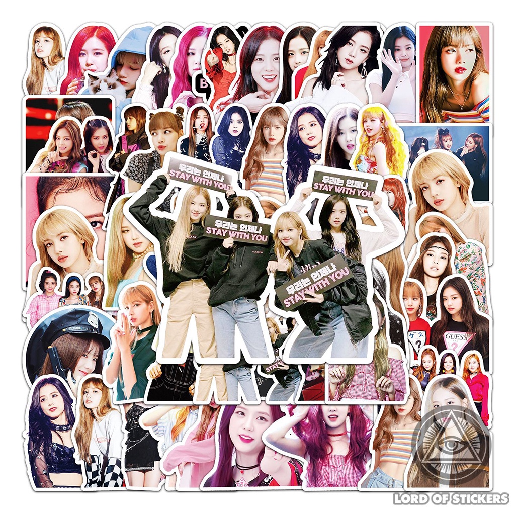 Set 52 Hình Dán BLACKPINK Sticker Cute Ban Nhạc Kpop Chống Thấm Nước Trang Trí Mũ Bảo Hiểm, Laptop, Ván Trượt, Vali, Sổ