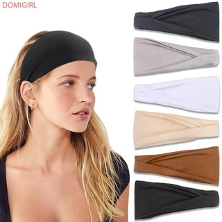  Phụ Nữ Màu Trơn Co Giãn Tóc Bé Gái Thể Dục Mũ Co Giãn Thể Thao Yoga Cotton Băng Đô Nam Mùa Hè Phụ Kiện Tóc 