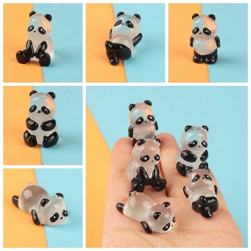 Mmluck panda Phát Sáng Trang Trí Tiểu Cảnh / Nội Thất Xe Hơi mini Hình Gấu Trúc Đáng Yêu diy