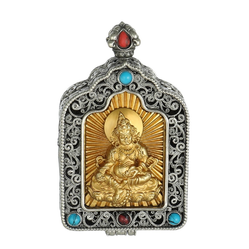 Mặt Dây Chuyền Bằng Gỗ Rỗng Màu Vàng Phong Cách Phật Giáo Hoàng Gia Giàu Có Thể Cầm Tay manjusri bodhisattva