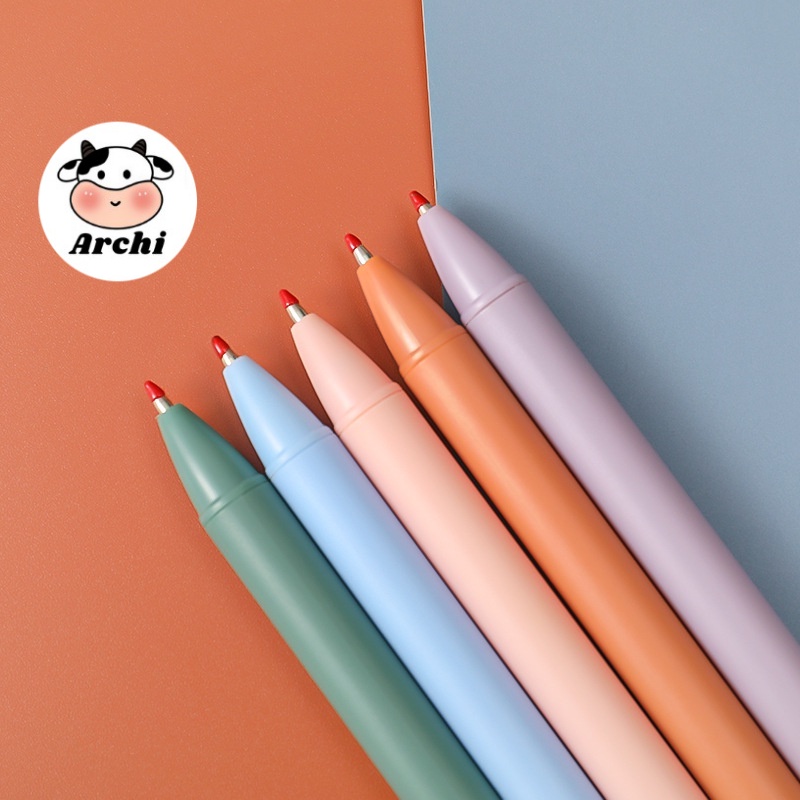 Bút bi bấm mực đen dễ thương cute ngòi 0.5mm màu pastel .