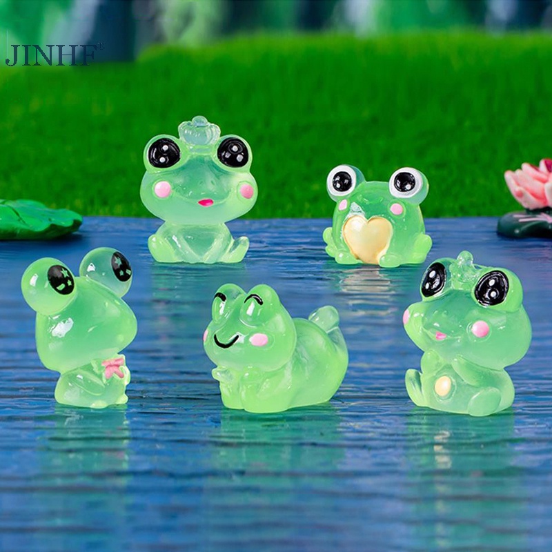 Set 2 Chú Ếch Hoạt Hình mini Dạ Quang Trang Trí Bảng Điều Khiển Xe Hơi