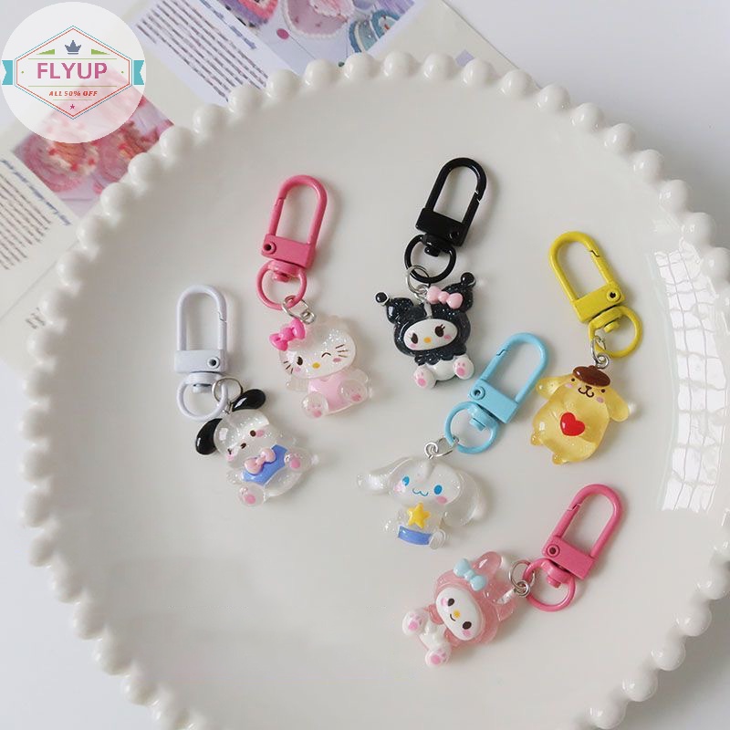 Flyup sanrio Móc Chìa Khóa Trong Suốt Họa Tiết Hoạt Hình Dễ Thương vn