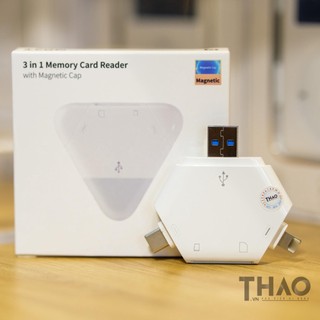 Đồ đọc thẻ nhớ đa năng 3in1 cho điện thoại, máy tính, thẻ SD, Micro SD có cổng type-c
