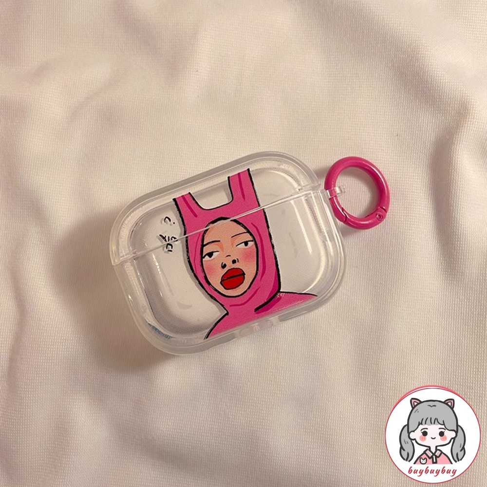 Vỏ Bảo Vệ Hộp Sạc Tai Nghe airpods 1 2 3 pro 2 bluetooth Không Dây Bằng Silicon Cứng Hình Cô Gái Hoạt Hình Màu Trong Suốt